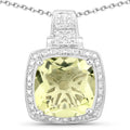 5.70 Carat Genuine Lemon Quartz .925 Sterling Silver Pendant