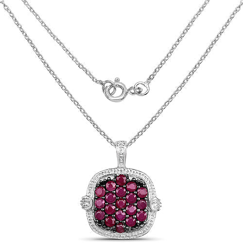 1.43 Carat Genuine Ruby .925 Sterling Silver Pendant