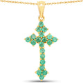 2.00 Carat Genuine Zambian Emerald .925 Sterling Silver Pendant