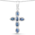 0.90 Carat Genuine Blue Sapphire .925 Sterling Silver Pendant