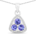 0.69 Carat Genuine Tanzanite .925 Sterling Silver Pendant