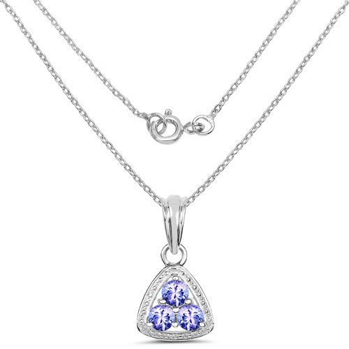 0.69 Carat Genuine Tanzanite .925 Sterling Silver Pendant