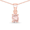 0.70 Carat Genuine Morganite .925 Sterling Silver Pendant