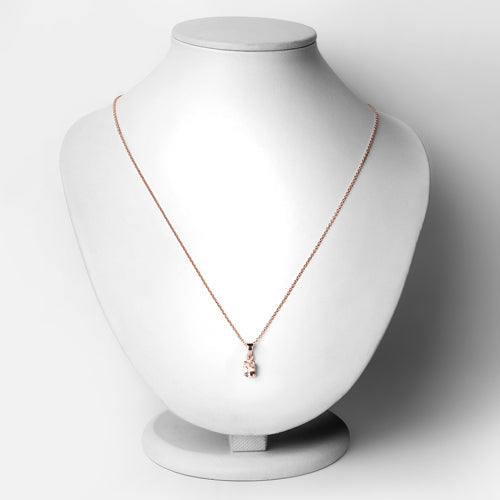 0.70 Carat Genuine Morganite .925 Sterling Silver Pendant