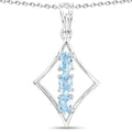 1.53 Carat Genuine Blue Topaz .925 Sterling Silver Pendant