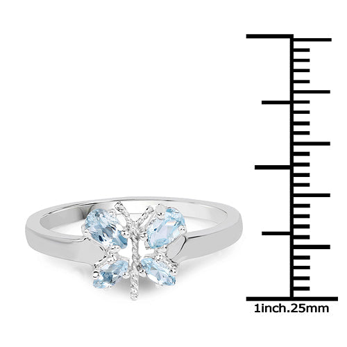 0.68 Carat Genuine Blue Topaz .925 Sterling Silver Ring