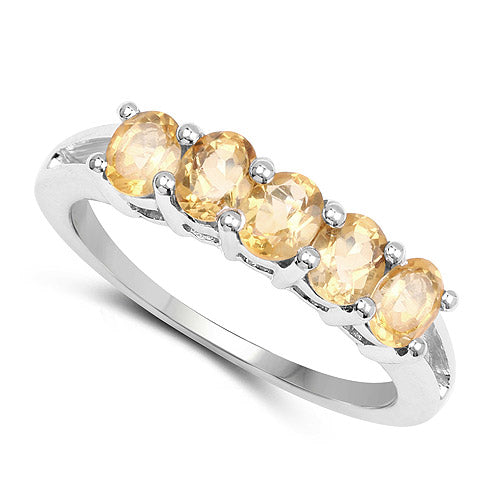 1.75 Carat Genuine Citrine .925 Sterling Silver Ring