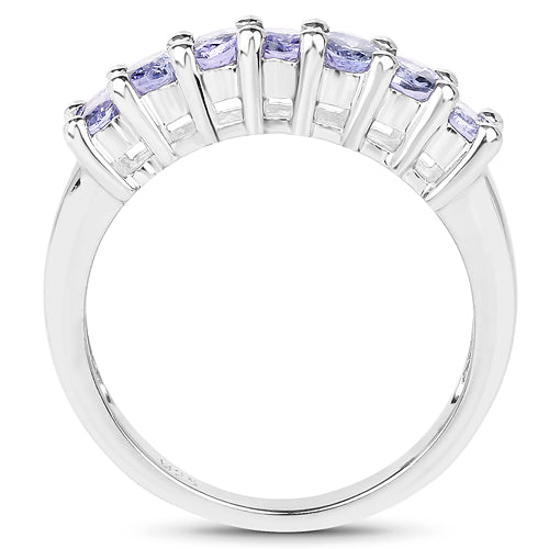 1.19 Carat Genuine Tanzanite .925 Sterling Silver Ring