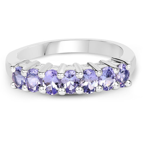 1.19 Carat Genuine Tanzanite .925 Sterling Silver Ring