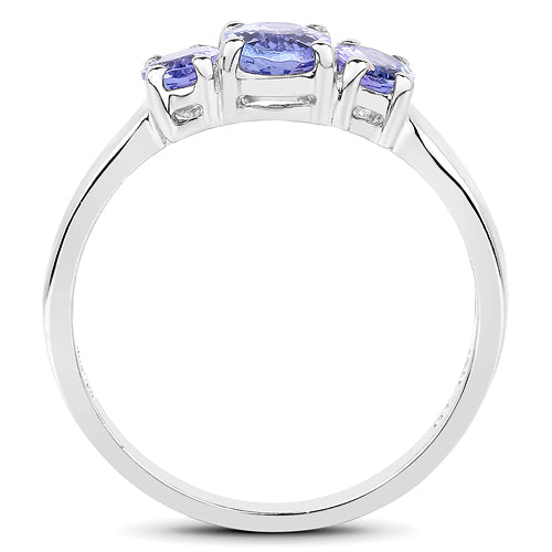 1.41 Carat Genuine Tanzanite .925 Sterling Silver Ring