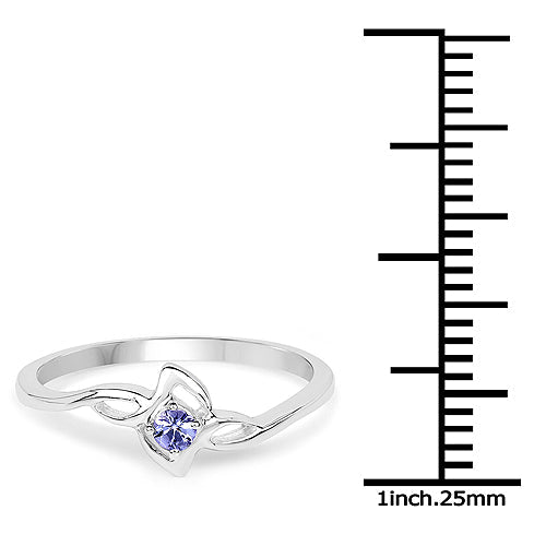 0.07 Carat Genuine Tanzanite .925 Sterling Silver Ring