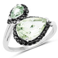 3.42 Carat Genuine Multi-Stone .925 Sterling Silver Ring
