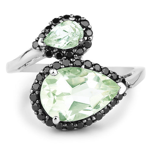 3.42 Carat Genuine Multi-Stone .925 Sterling Silver Ring