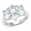 3.57 Carat Genuine Blue Topaz .925 Sterling Silver Ring