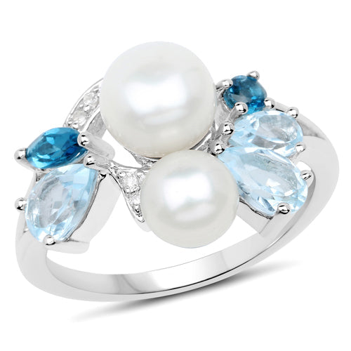 4.96 Carat Genuine Multi-Stone .925 Sterling Silver Ring