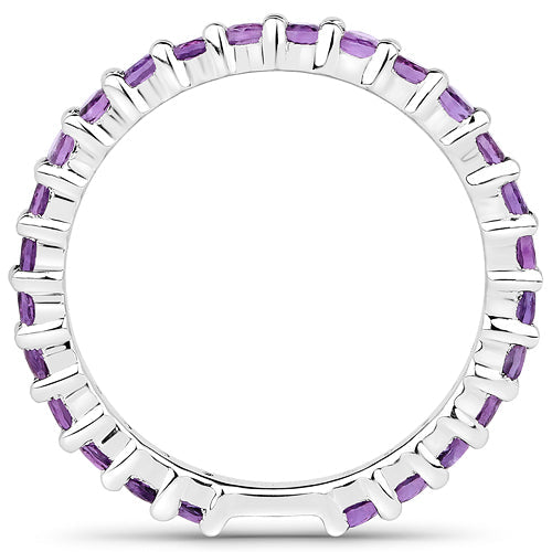 0.78 Carat Genuine Amethyst .925 Sterling Silver Ring