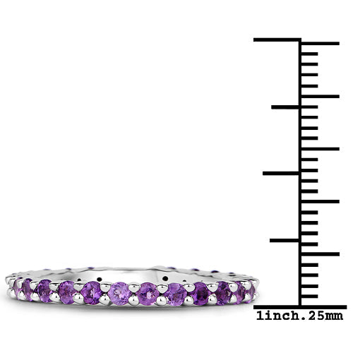 0.78 Carat Genuine Amethyst .925 Sterling Silver Ring