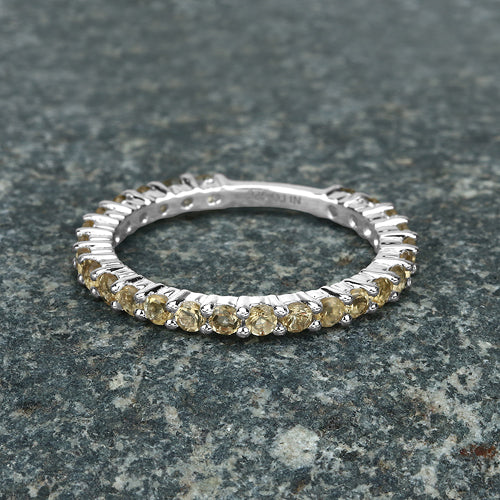 0.81 Carat Genuine Citrine .925 Sterling Silver Ring