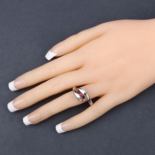 0.74 Carat Genuine Garnet .925 Sterling Silver Ring