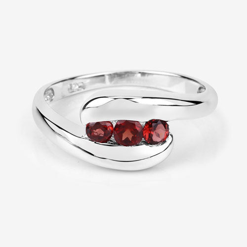 0.74 Carat Genuine Garnet .925 Sterling Silver Ring