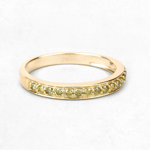 0.32 Carat Genuine Yellow Diamond 14K Yellow Gold Ring (I1-I2)