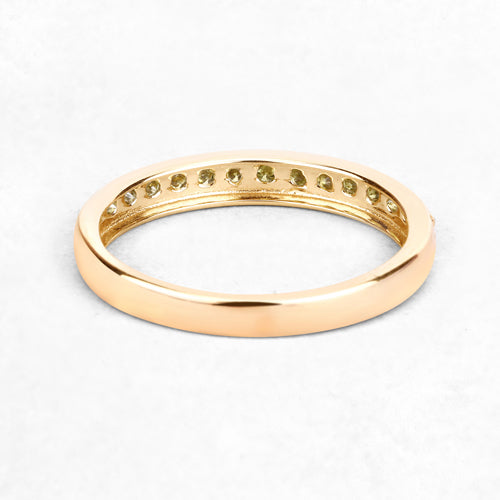 0.32 Carat Genuine Yellow Diamond 14K Yellow Gold Ring (I1-I2)