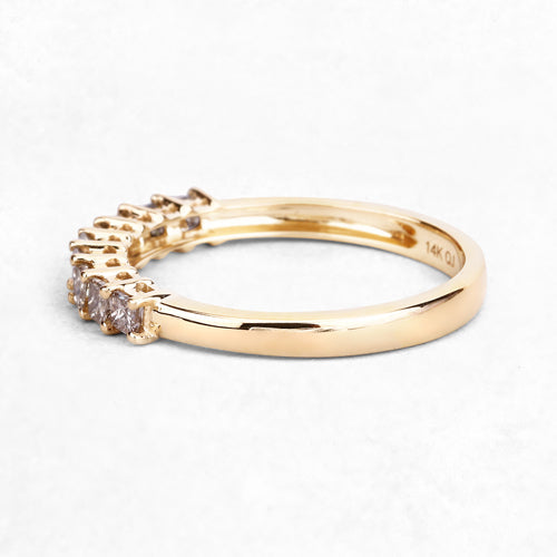 0.50 Carat Genuine Champagne Diamond 14K Yellow Gold Ring (I1-I2)