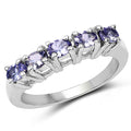 0.85 Carat Genuine Tanzanite .925 Sterling Silver Ring