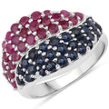 2.18 Carat Genuine Multi-Stone .925 Sterling Silver Ring