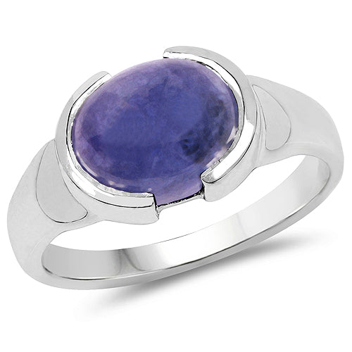 3.55  Carat Genuine Tanzanite .925 Sterling Silver Ring