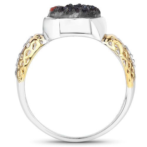 4.74 Carat Genuine Multi-Stone .925 Sterling Silver Ring